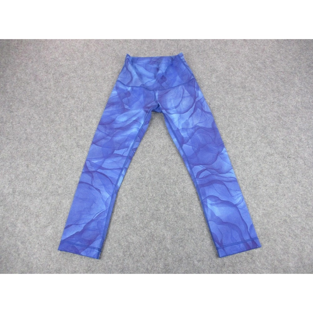 Lululemon Pants Womens 4 Blue Wunder Under Midnight Tulle Yoga Leggings Crop